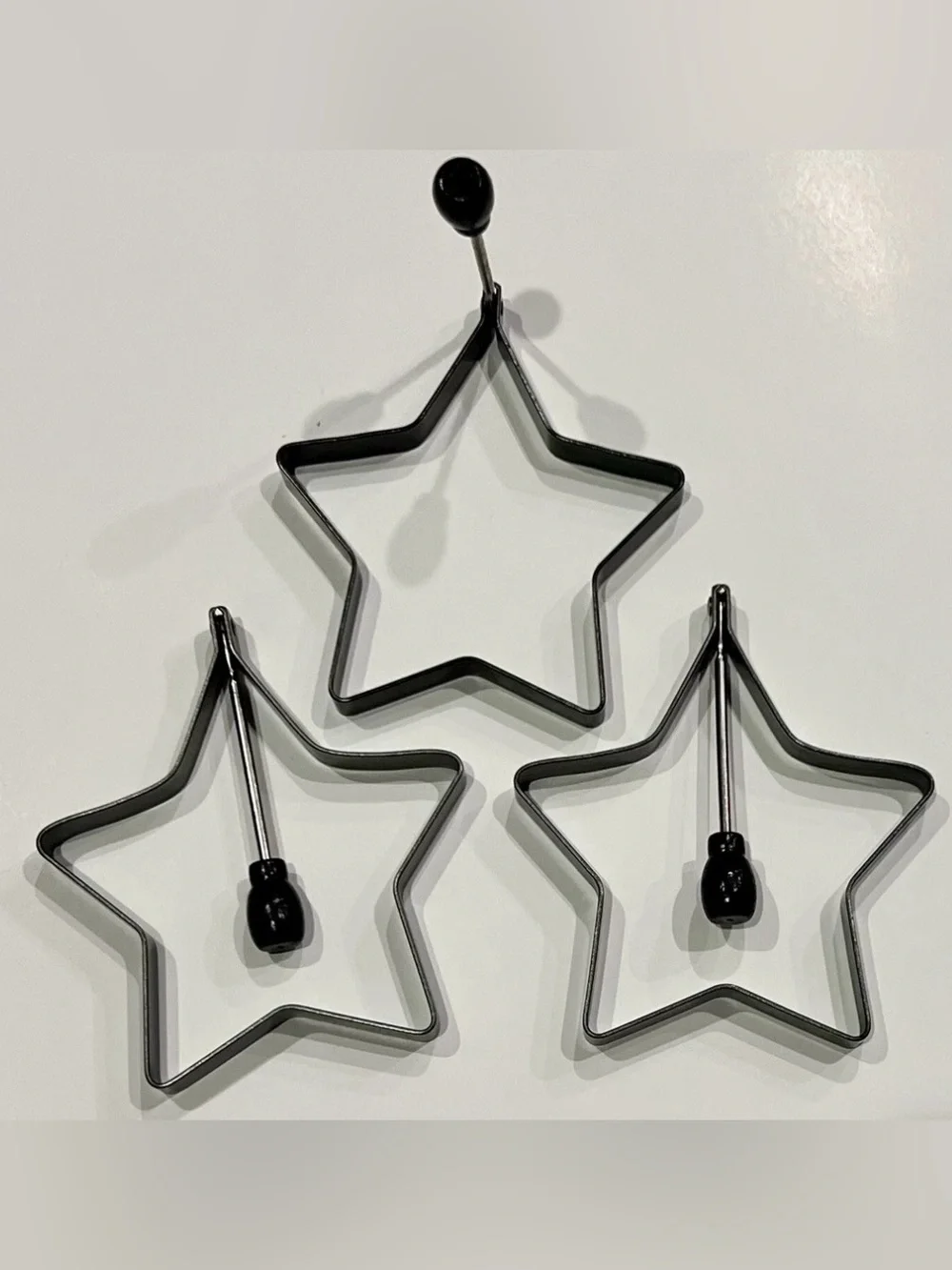 ⭐️ 3 - Pampered Chef Star Pancake Molds With Handle Cooking USA⭐️
